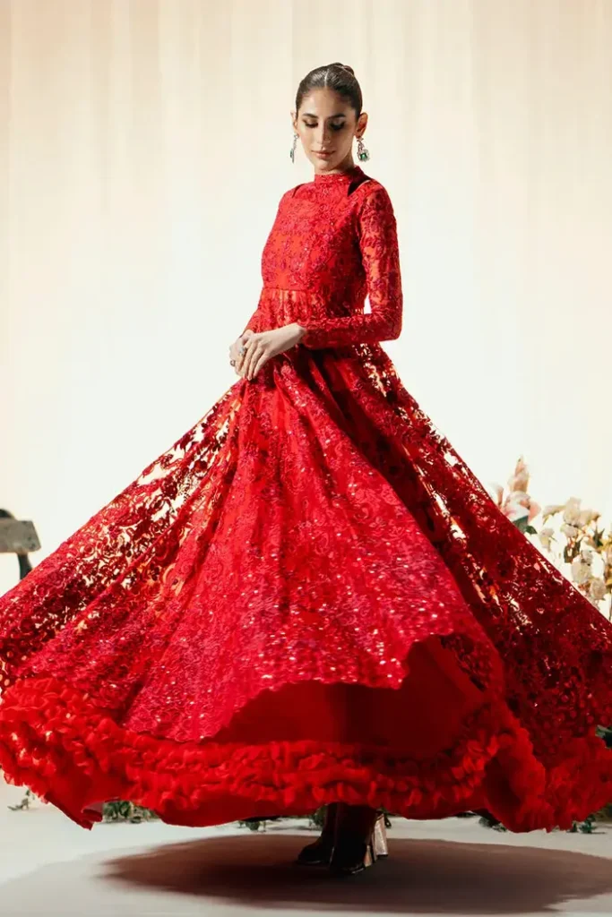 bridal wear red dress