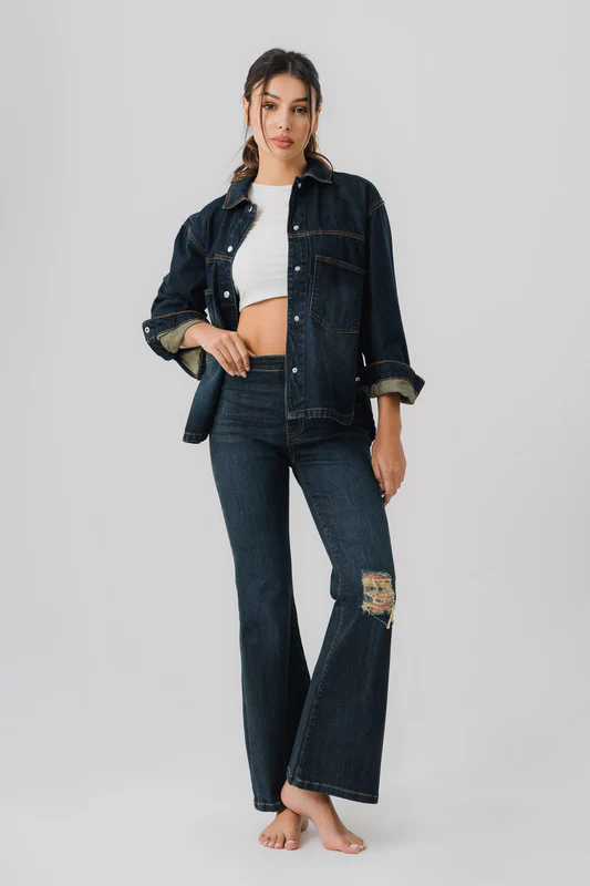 denim trouser wide leg